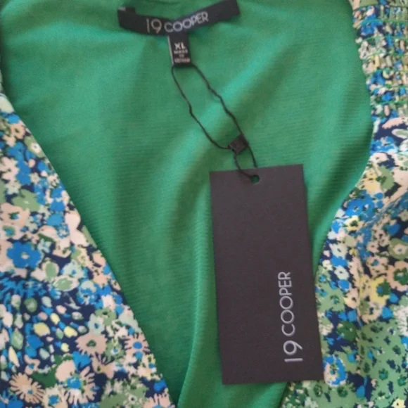 🌿🦋19 Cooper XL Floral Wrap Top Elastic Waist Tiered Ruffle Hem Babydoll Dress - Picture 6 of 8